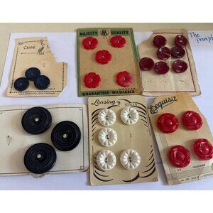 Lot of Vintage Buttons |Original Cards: Lansing, Exquisit, Majestic | Coat, Gold